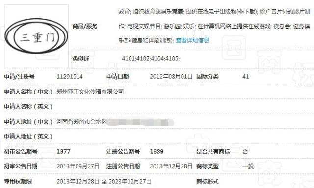 “三重门”商标被无效宣告，申请商标可不能乱来！